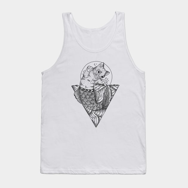 mermaid cat Tank Top by kiryadi